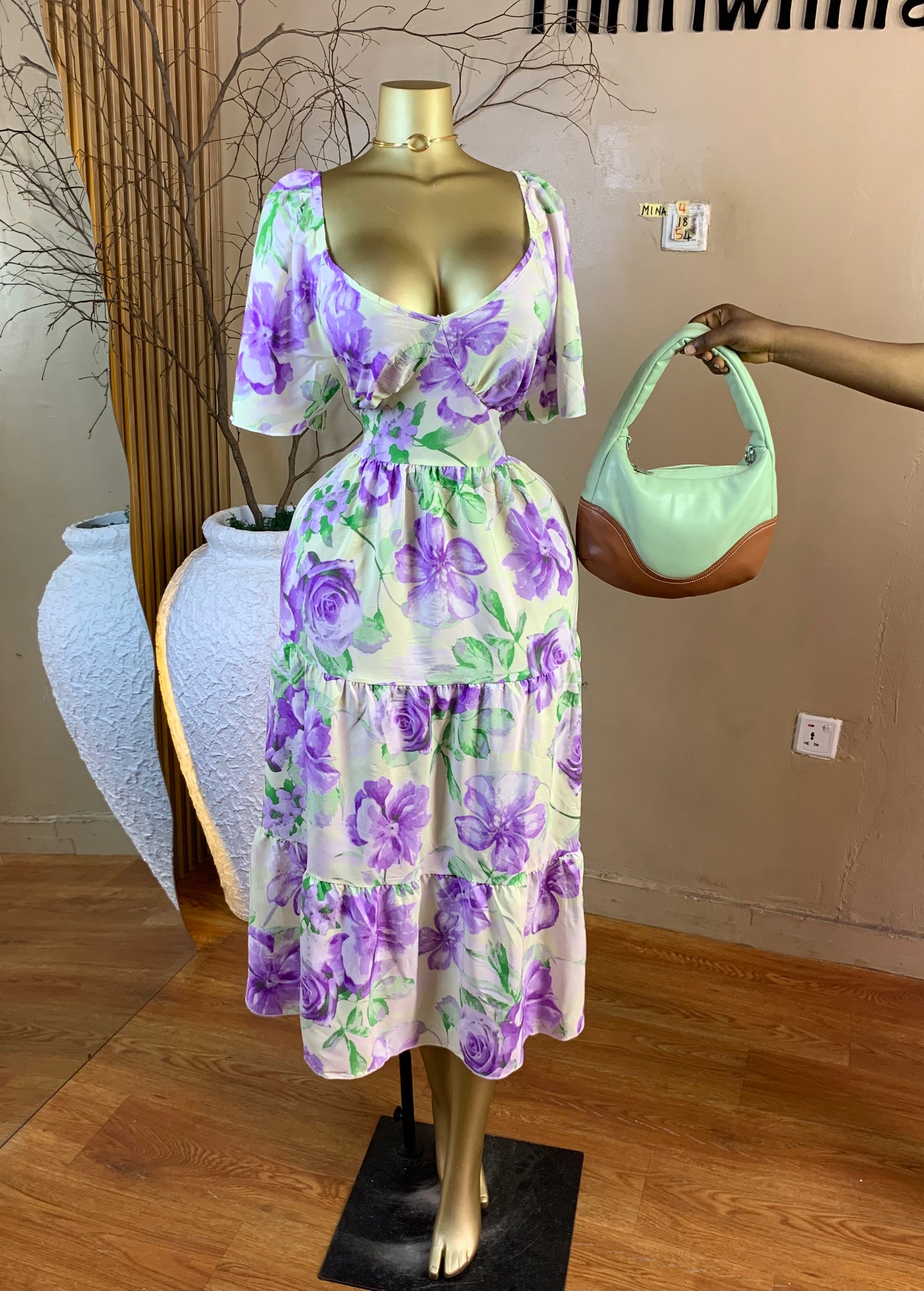 MINA4 SIZE18 Length54 floral dress