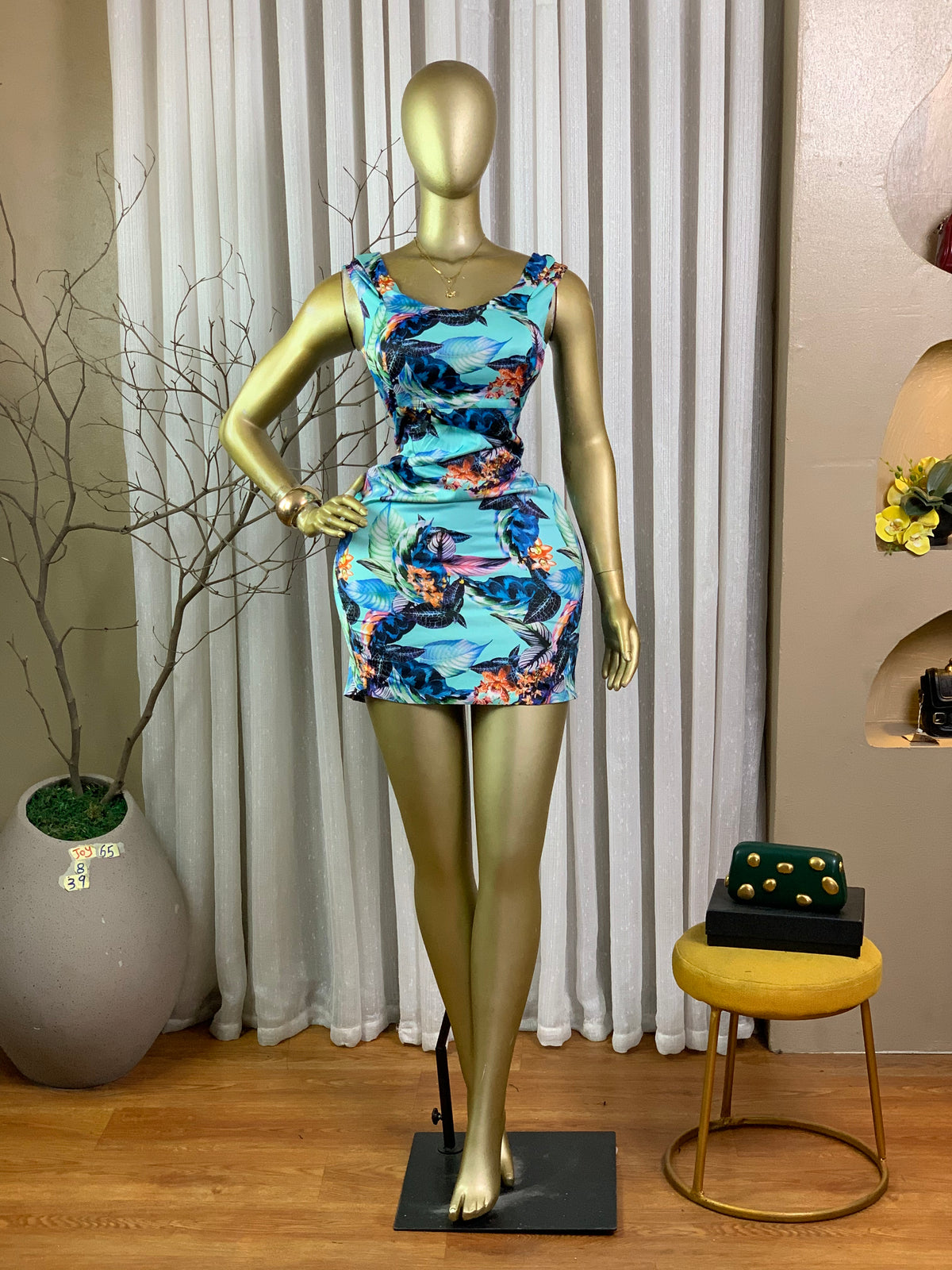 JOY65 SIZE8 Floral DRESS Length39