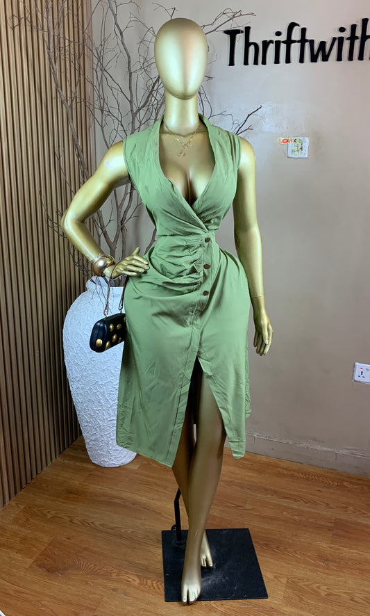 SOLA60 SIZE14 Length49 green dress