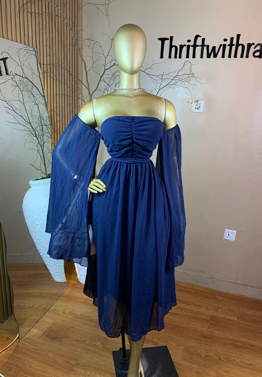 SIZE10 ALO79 BLUE DRESS Length46
