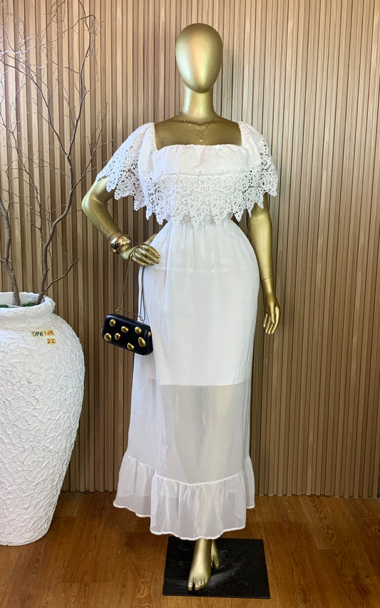 OPE109 SIZE22 Length60 white dress