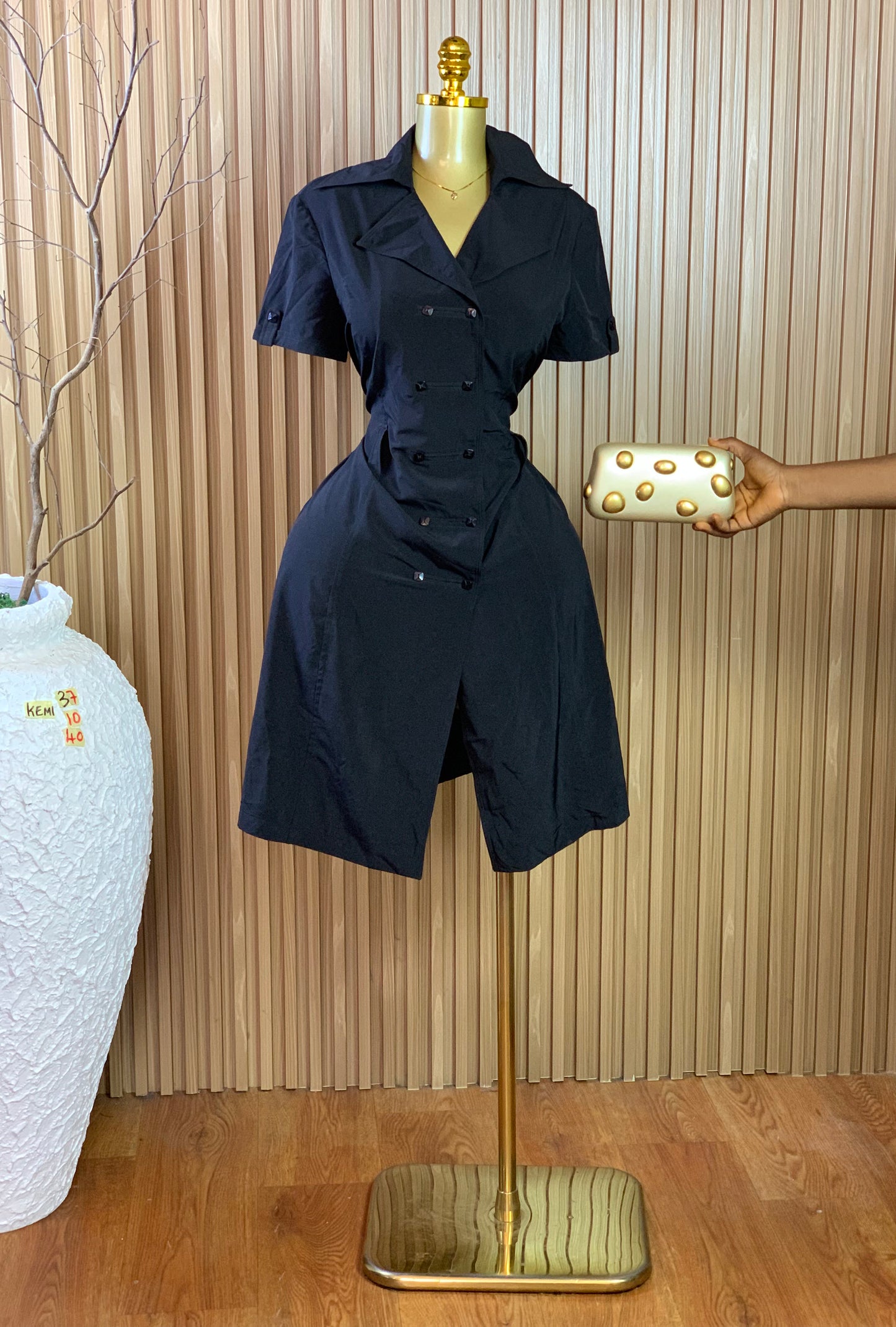 KEMI37 SIZE10 Length40 black corporate dress