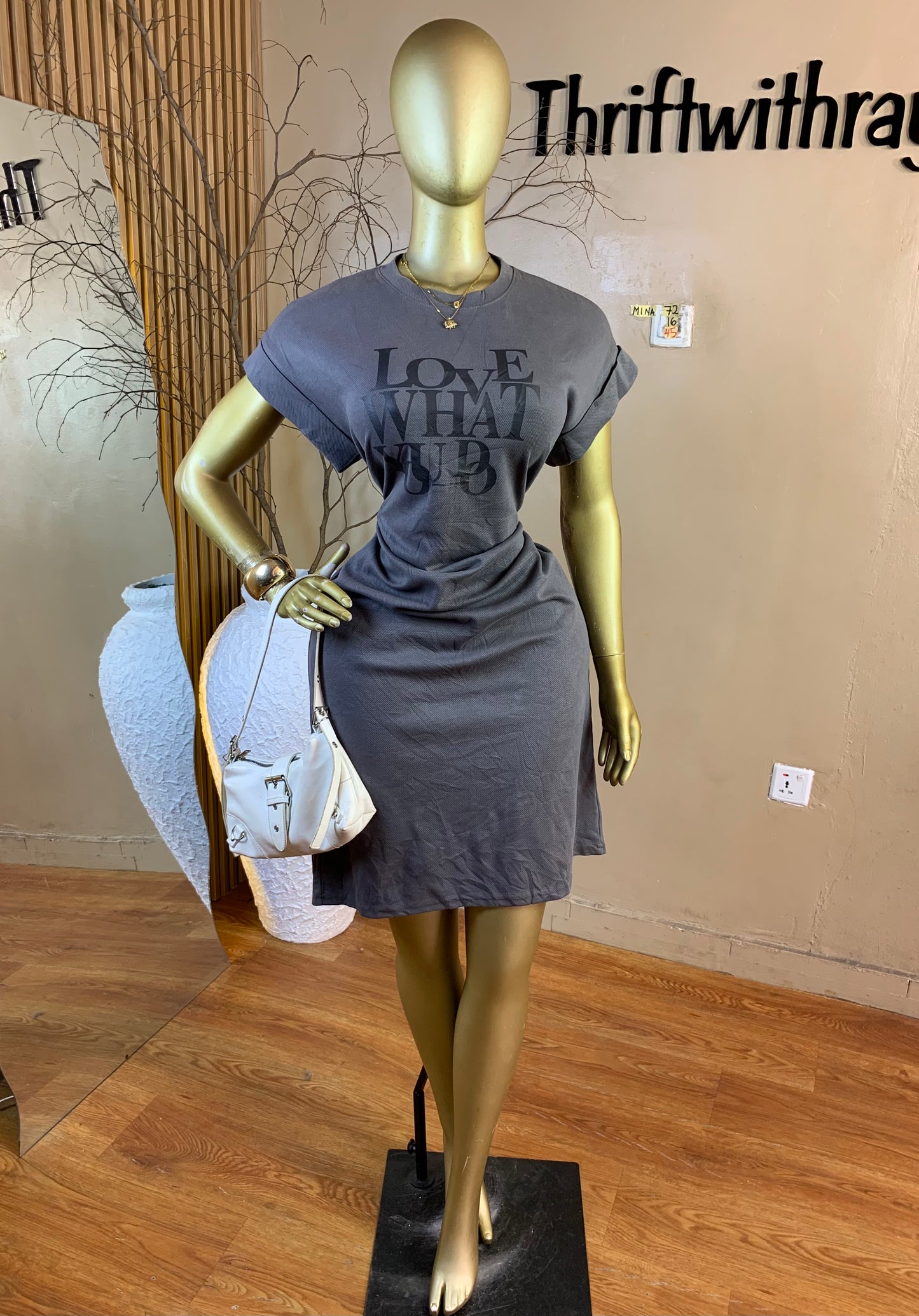 MINA72 SIZE16 Length45 grey dress