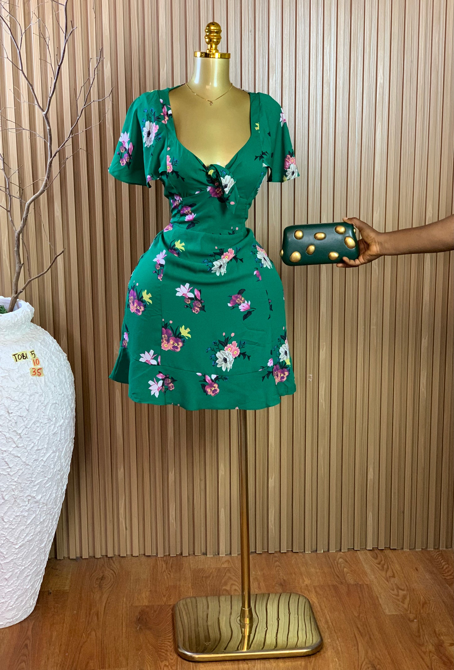 TOBI5 SIZE10 Length35 green dress