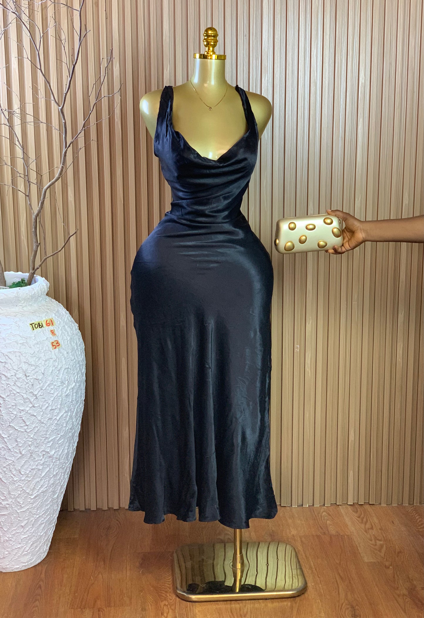 TOBI61 SIZE8 Length53 black dress
