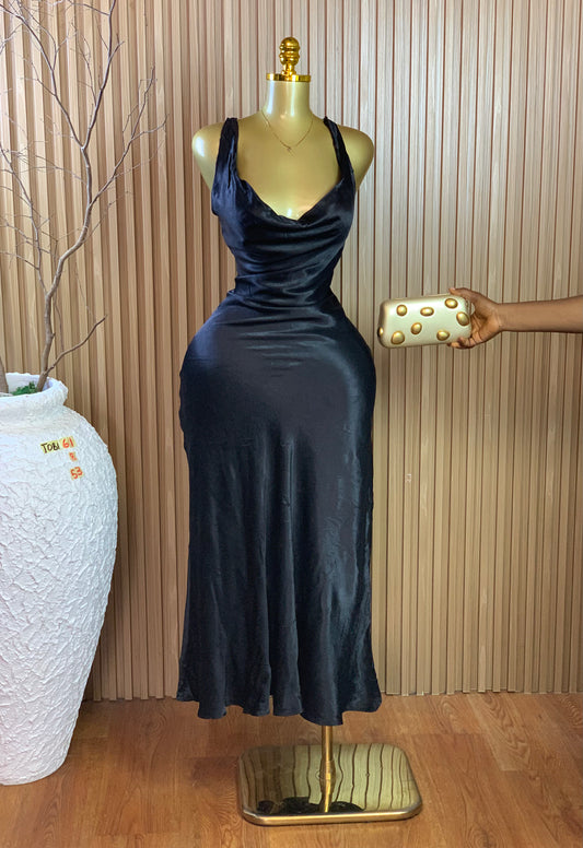 TOBI61 SIZE8 Length53 black dress