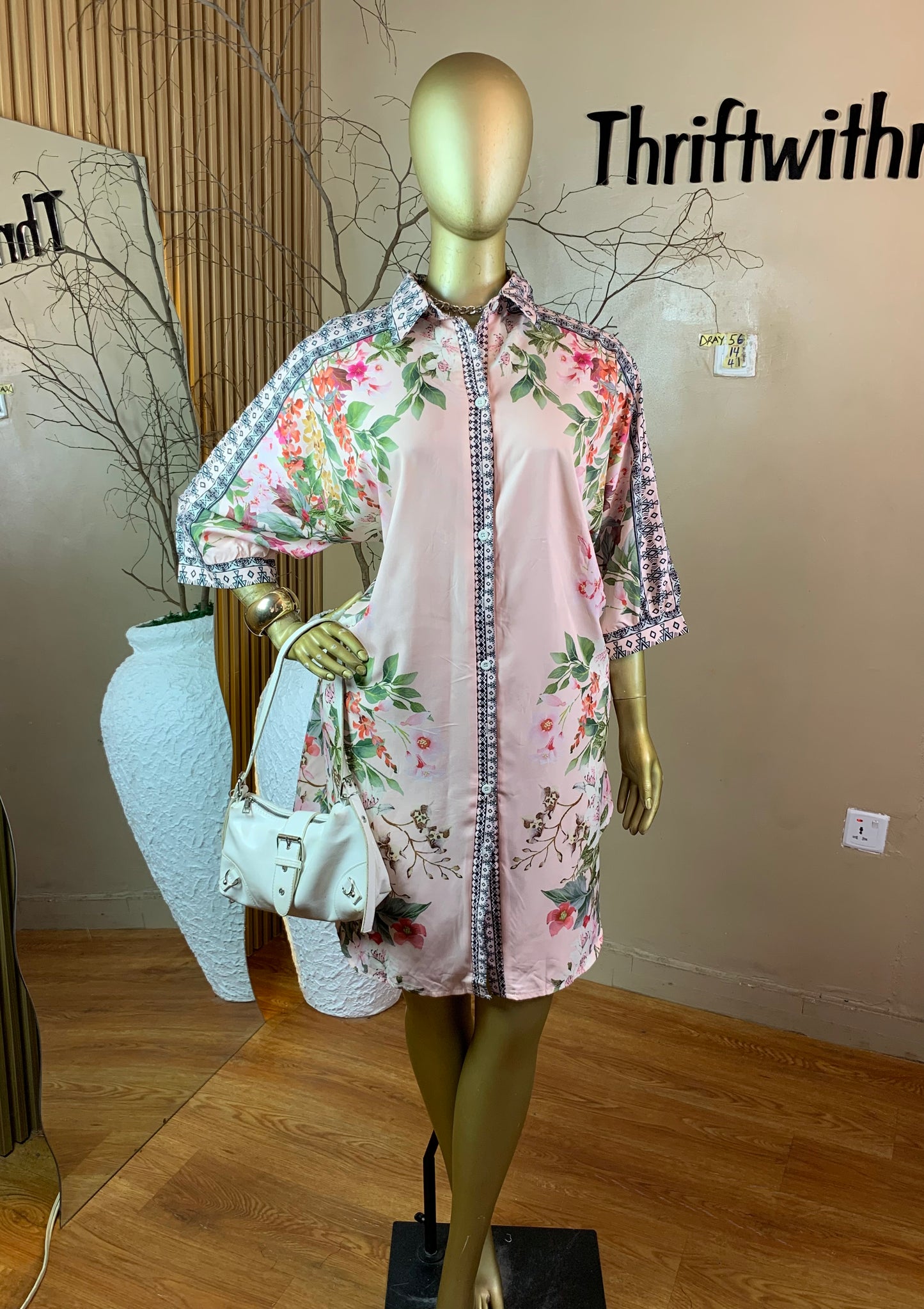 SIZE14 DRAY56 FLORAL FREE DRESS Length41