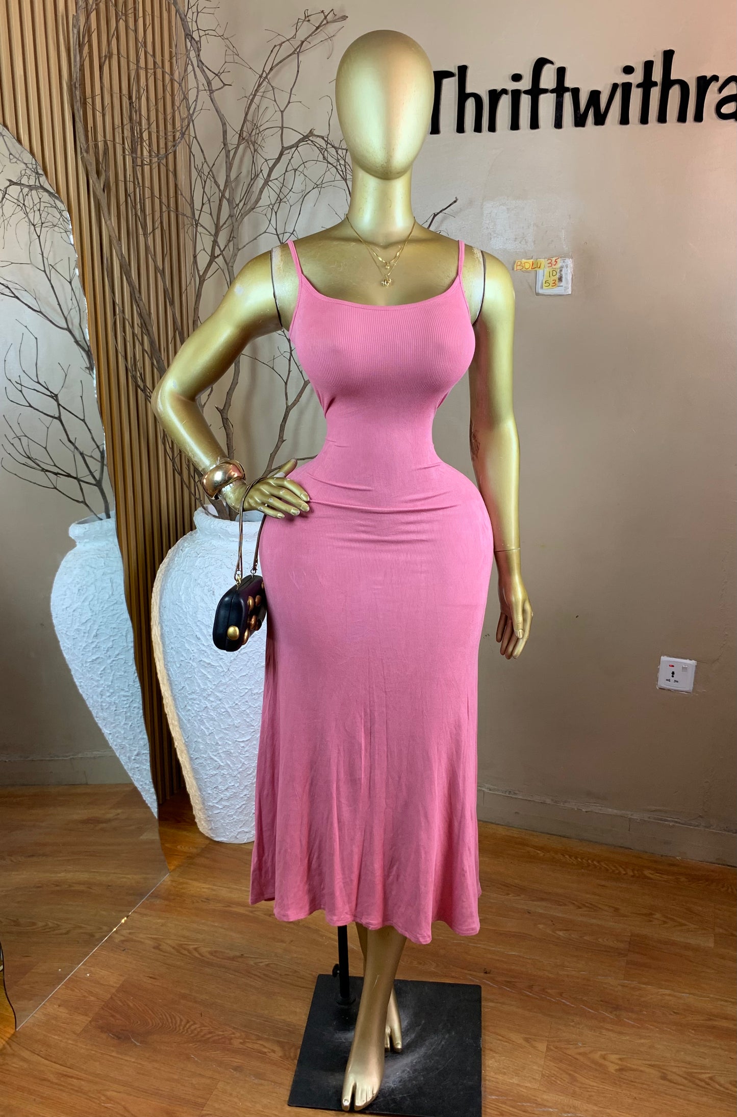 BOLU35 SIZE10 Length53 Pink dress