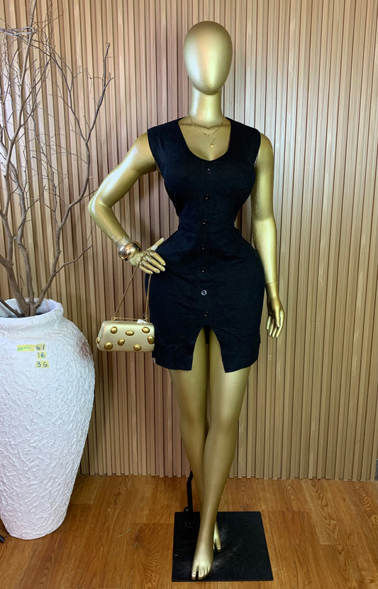 NINI61 SIZE16 Length36 black dress