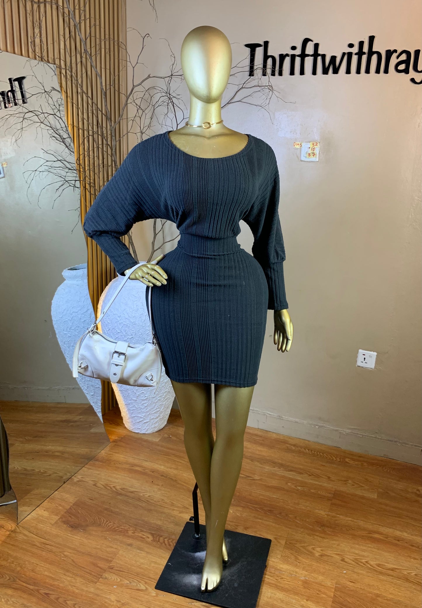 DAMSEL32 SIZE10 Length37 grey dress