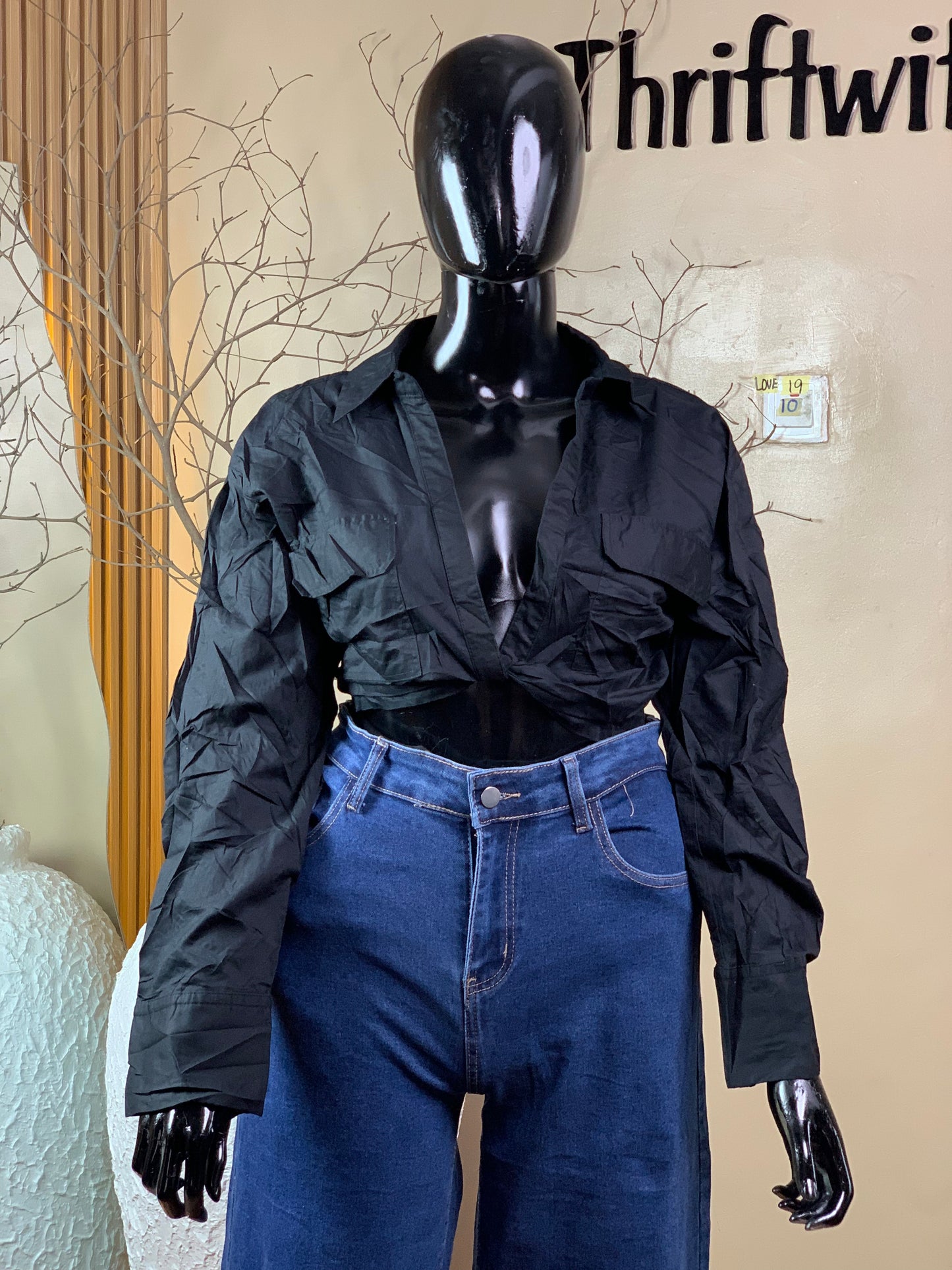 SIZE10 LOVE19(black)(Crop shirt)