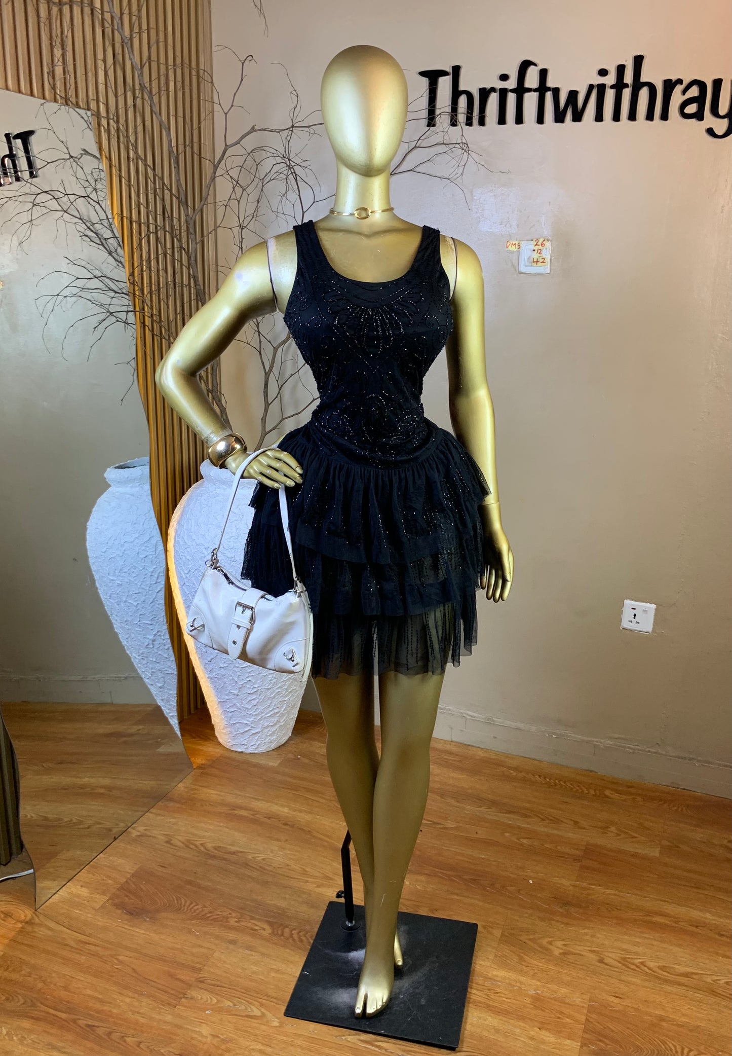 DAMSEL26 SIZE12 Length42 black dress