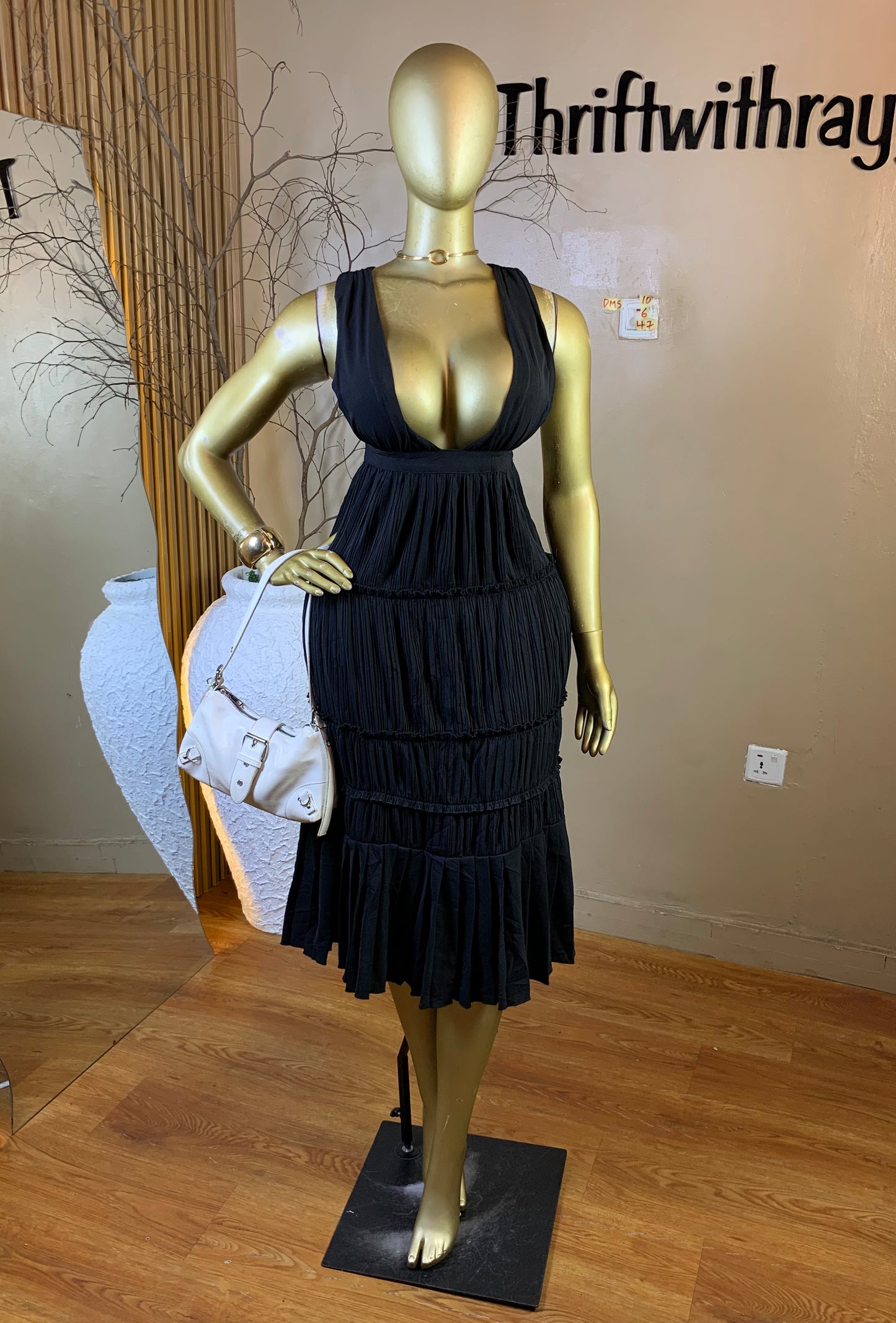 DAMSEL10 SIZE6 Length47 black dress