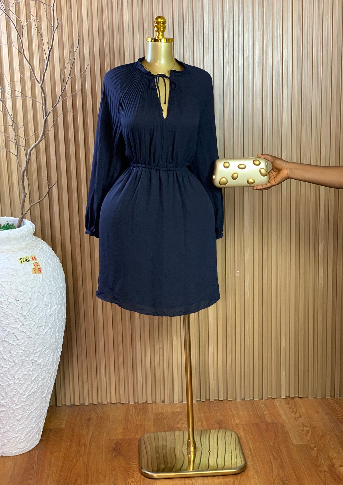 TOBI4 SIZE12 Length39 navy blue dress
