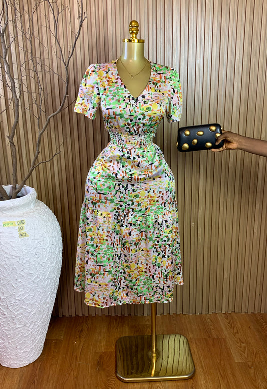 NINI25 SIZE10 Length47 multi color dress