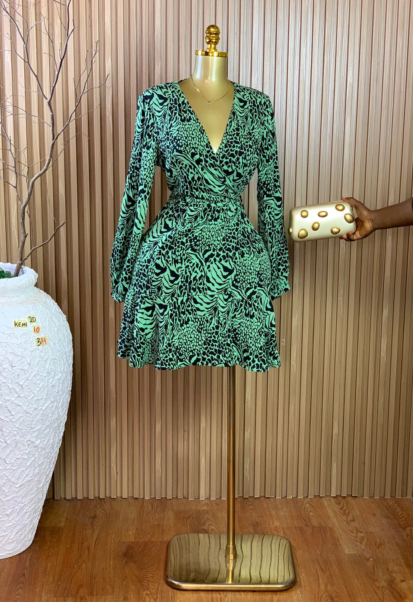 KEMI20 SIZE10 Length34 wrap dress