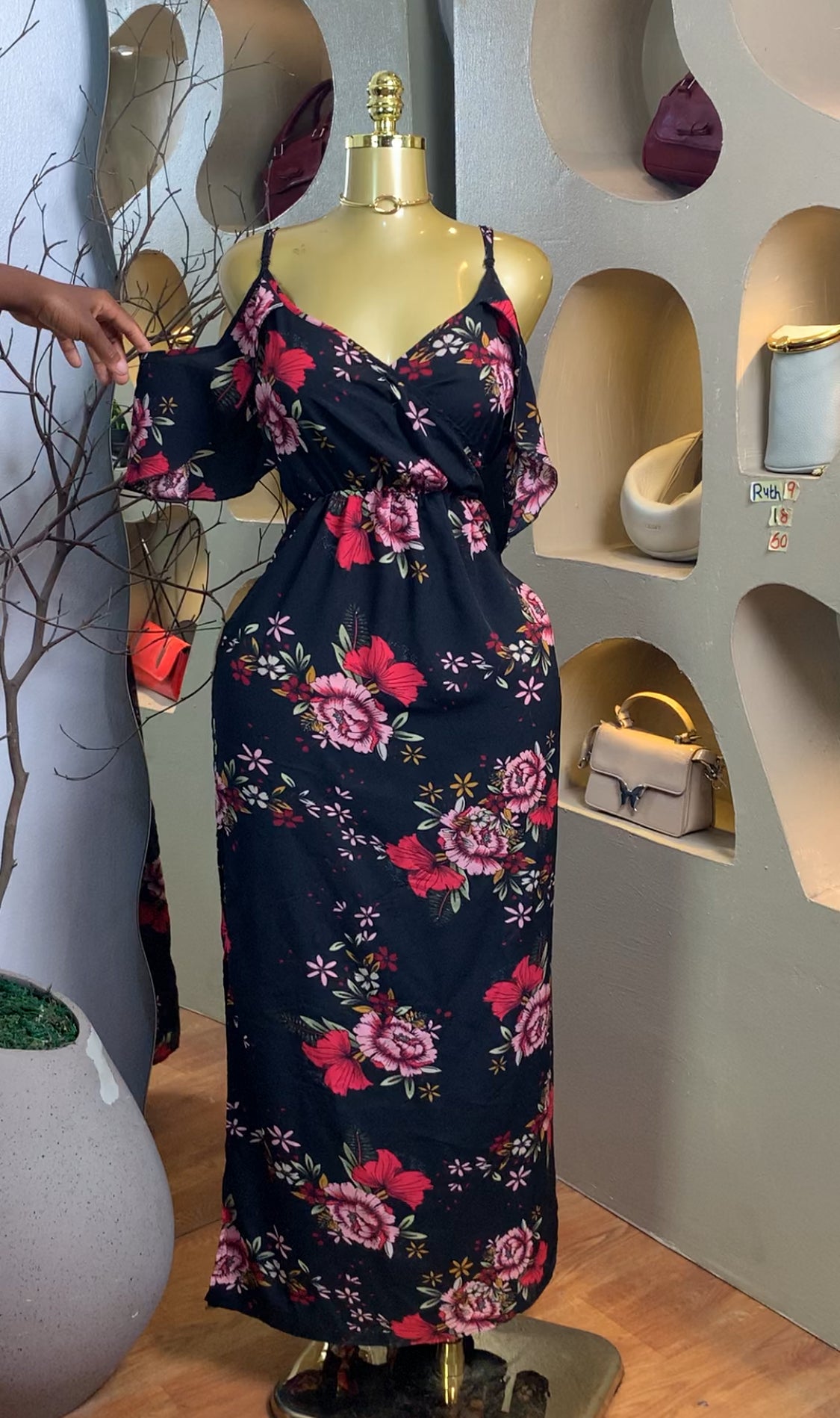 RUTH9 SIZE18 Floral DRESS Length60