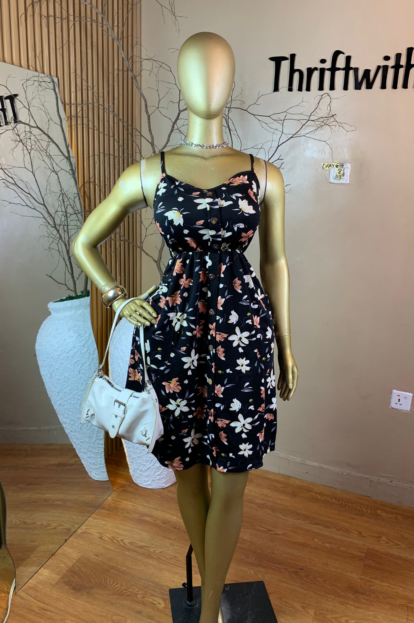 SIZE8 DRAY64 FLORAL DRESS Length41