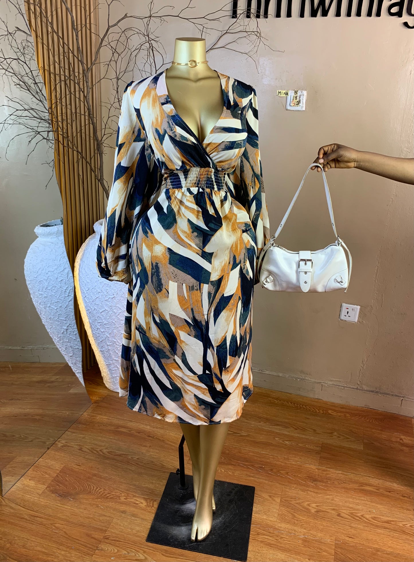 MINA5 SIZE18 Length52 multi color dress
