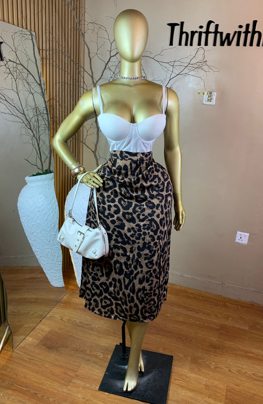 SIZE14 MSH54 ANIMAL PRINT SKIRT Length33