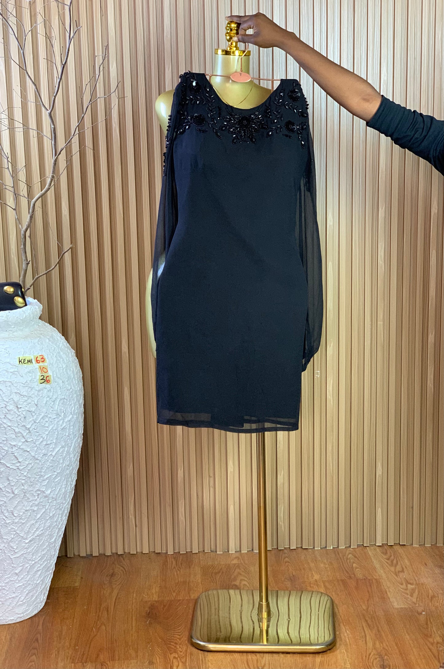 KEMI63 SIZE10 Length36 black dress