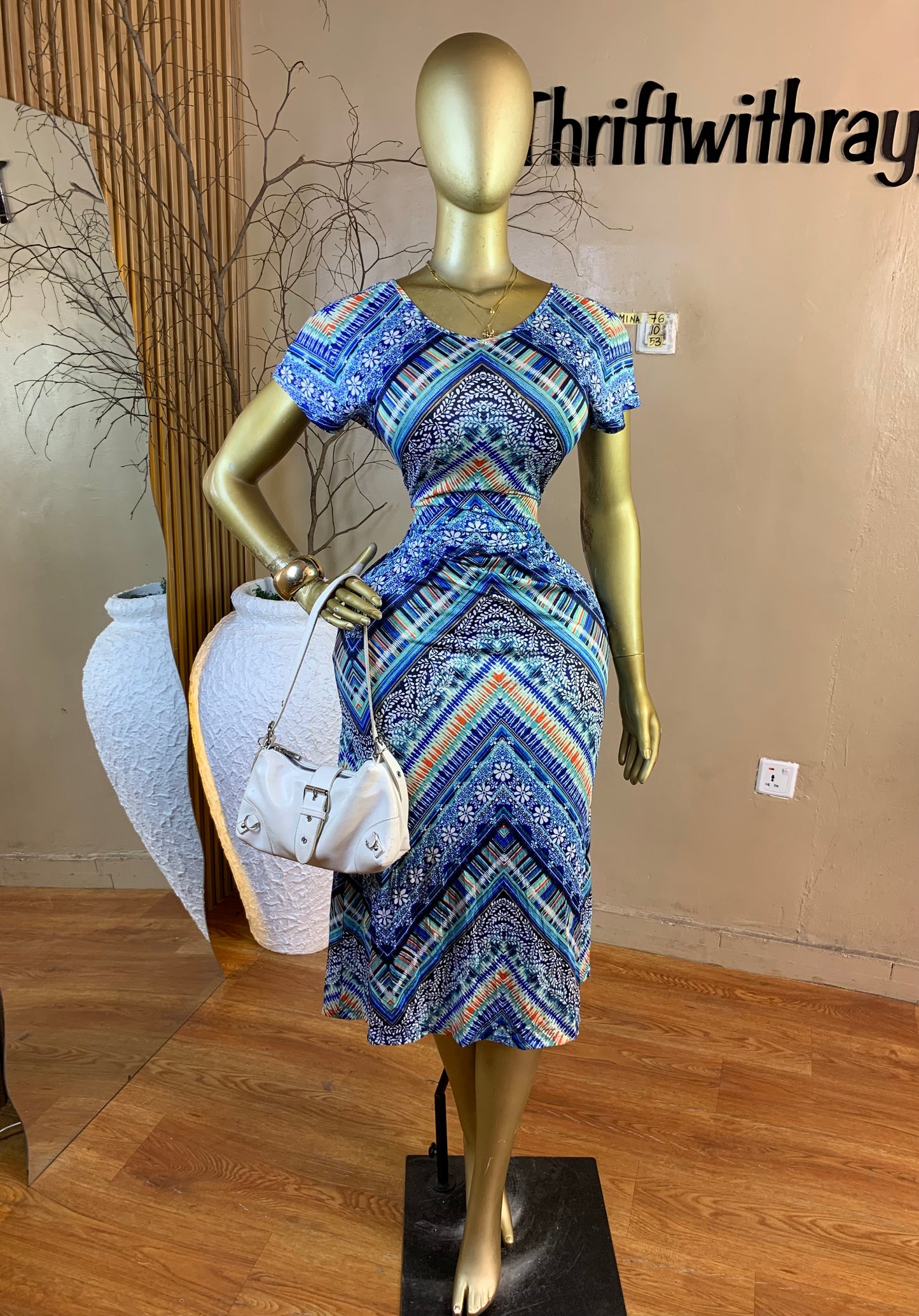 MINA76 SIZE10 Length53 multicolor dress