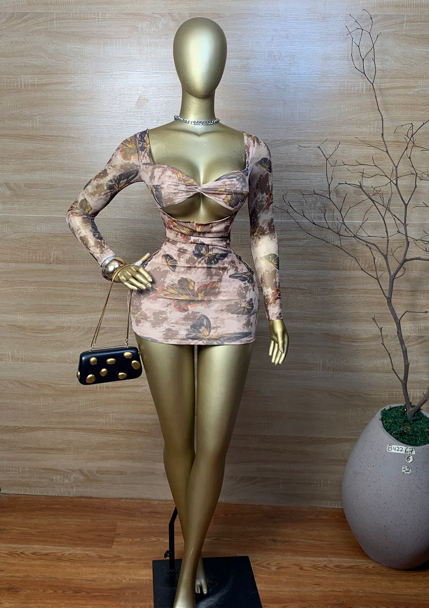 SIZE6 BUZZ67 MESH DRESS Length32