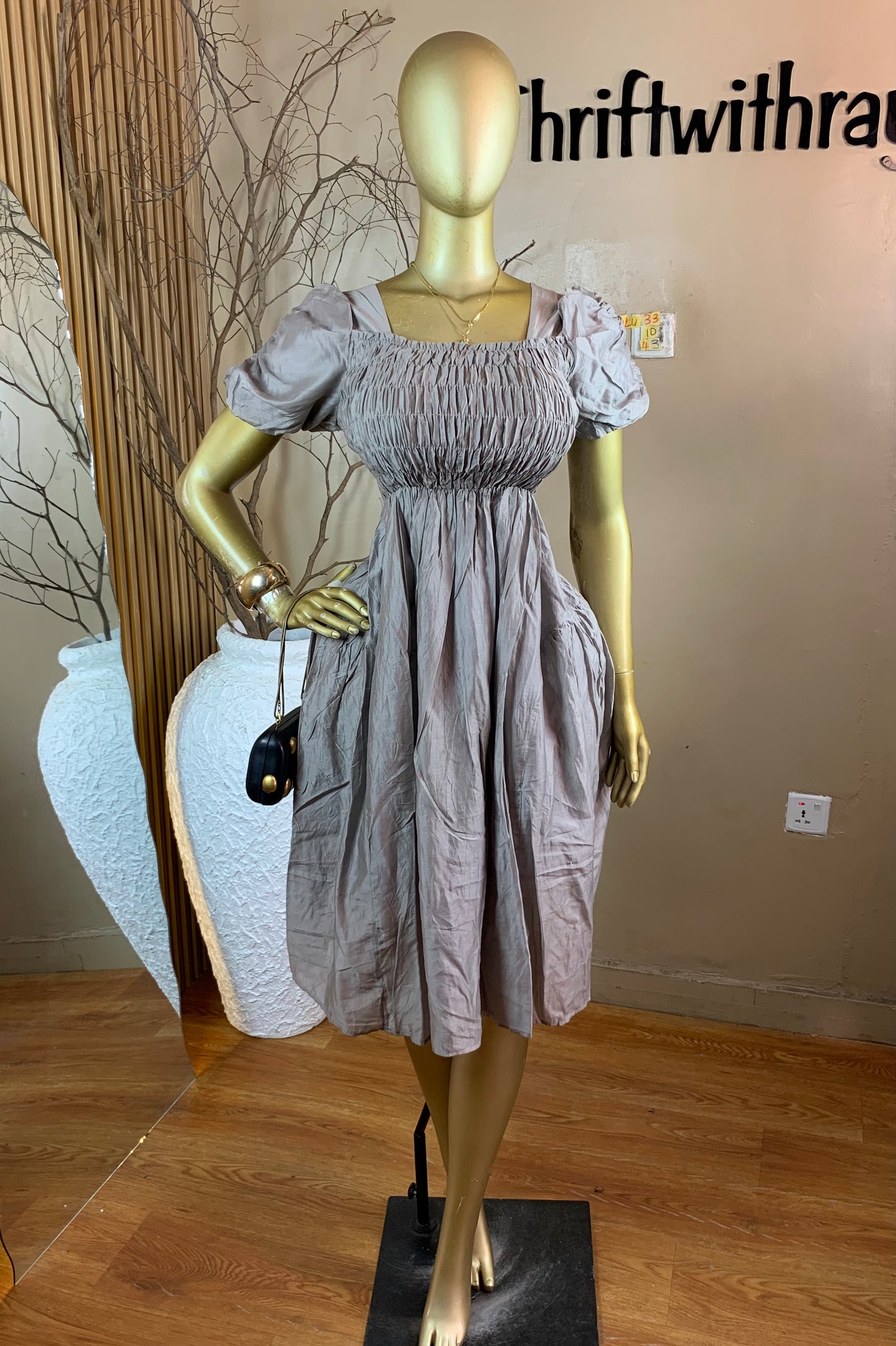 BOLU33 SIZE10 Length43 grey dress