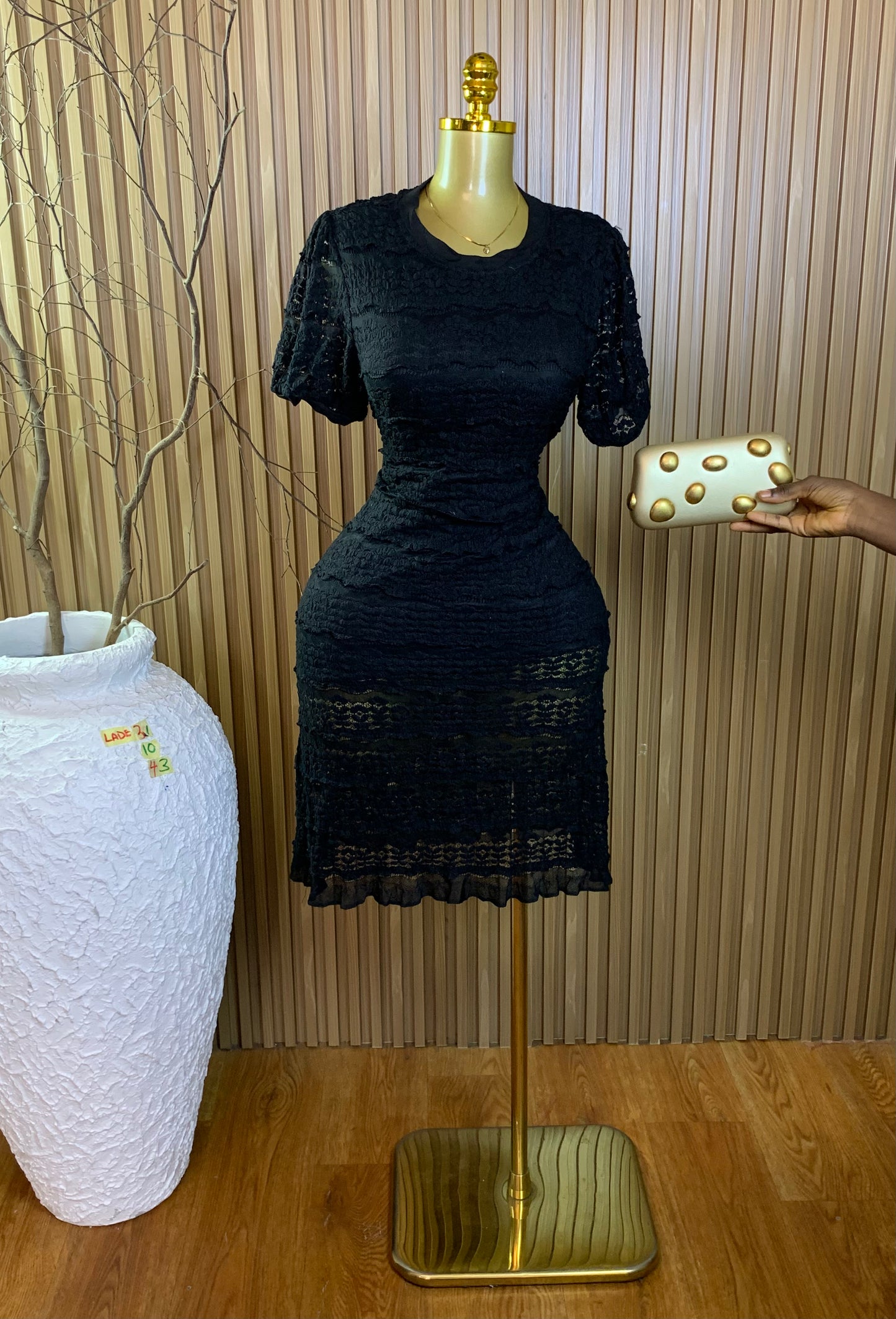 LADE31 SIZE10 Length43 black dress