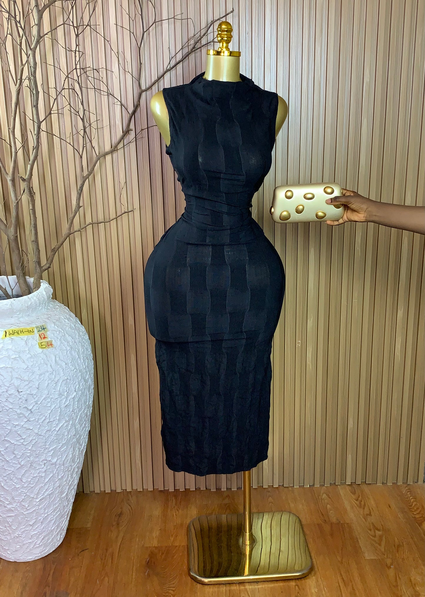1WALK-IN24 SIZE12 Length54 Black dress