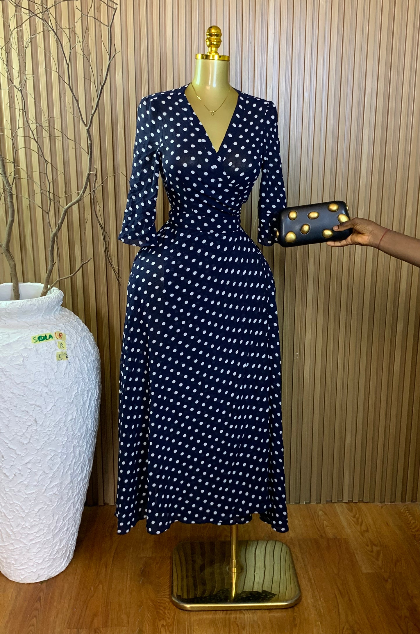 SOLA18 SIZE8 Length52 wrap dress