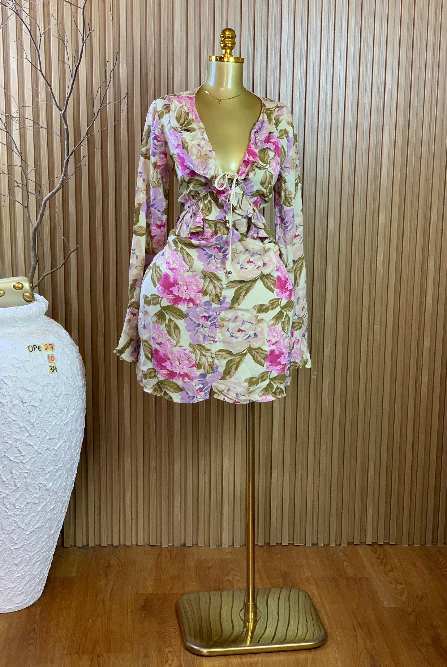 OPE27 SIZE10 Length34 floral dress