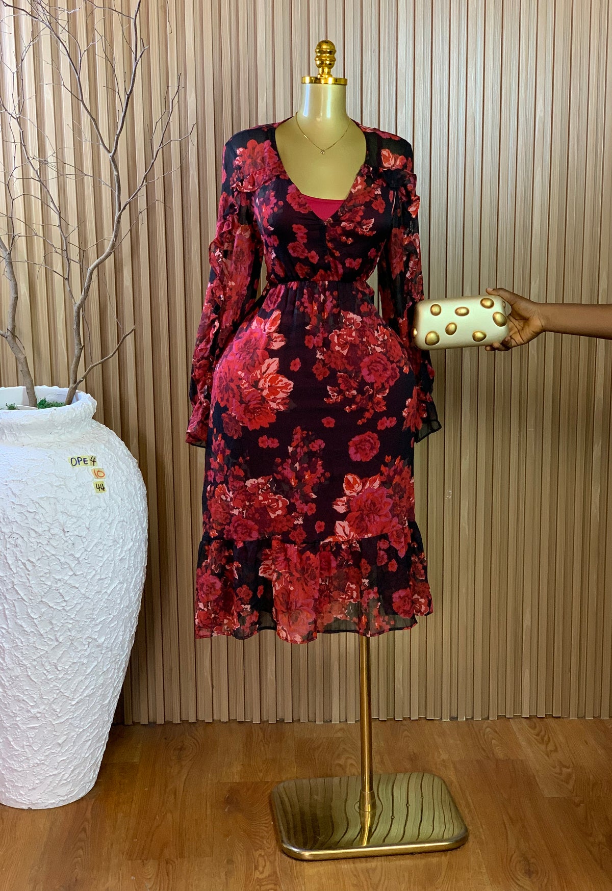 OPE4 SIZE10 Length44 floral dress