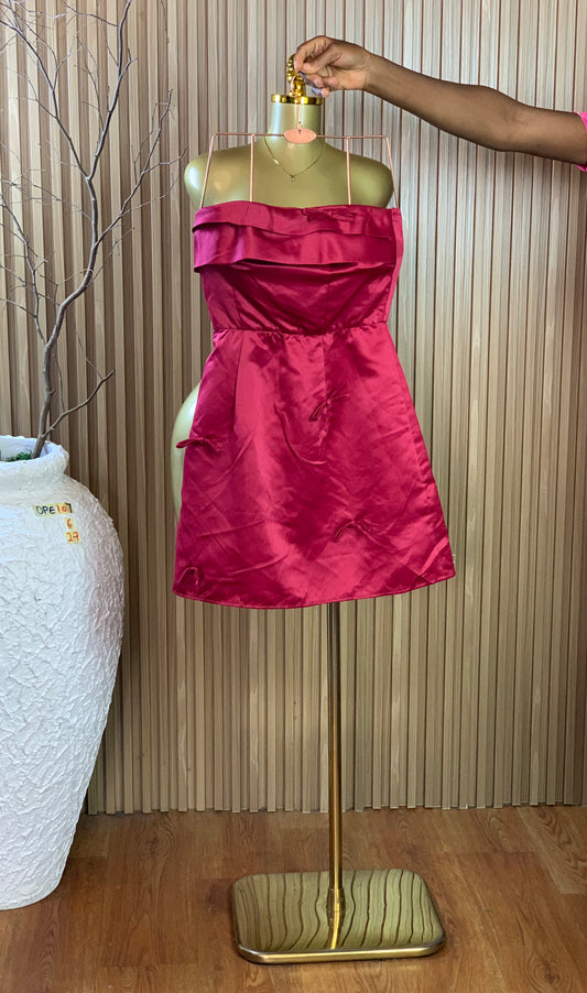OPE107 SIZE6 Length27 burgundy dress