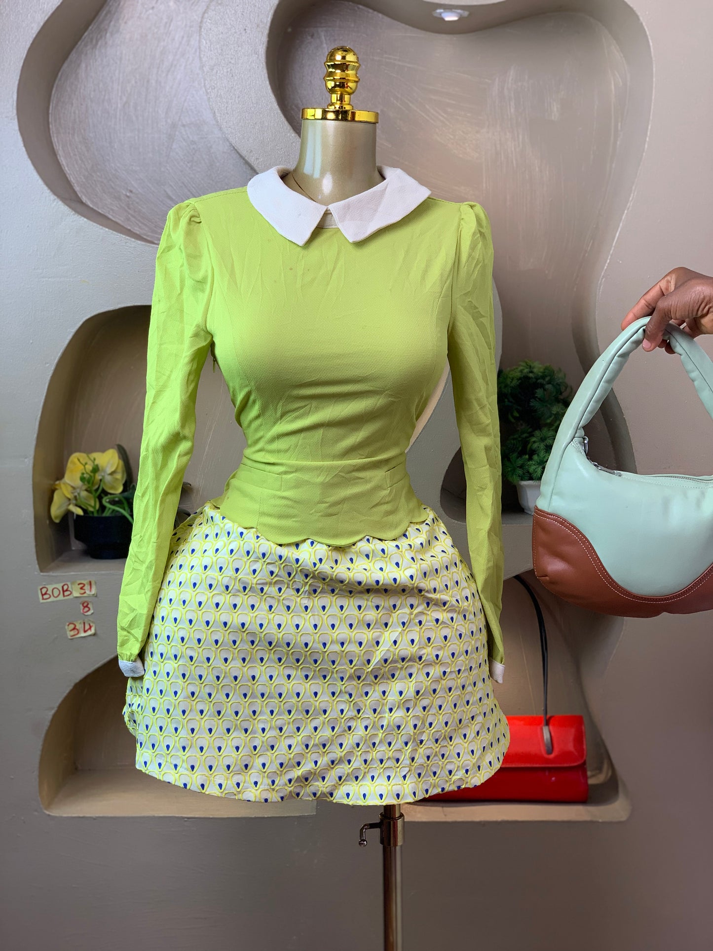 BOB31 SIZE8 Lemon DRESS Length34