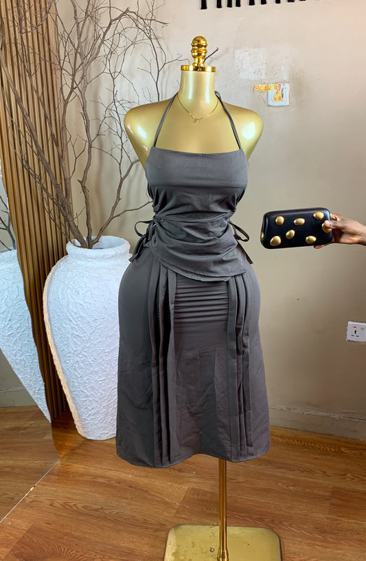 BOLU49 SIZE6 Length43 grey dress