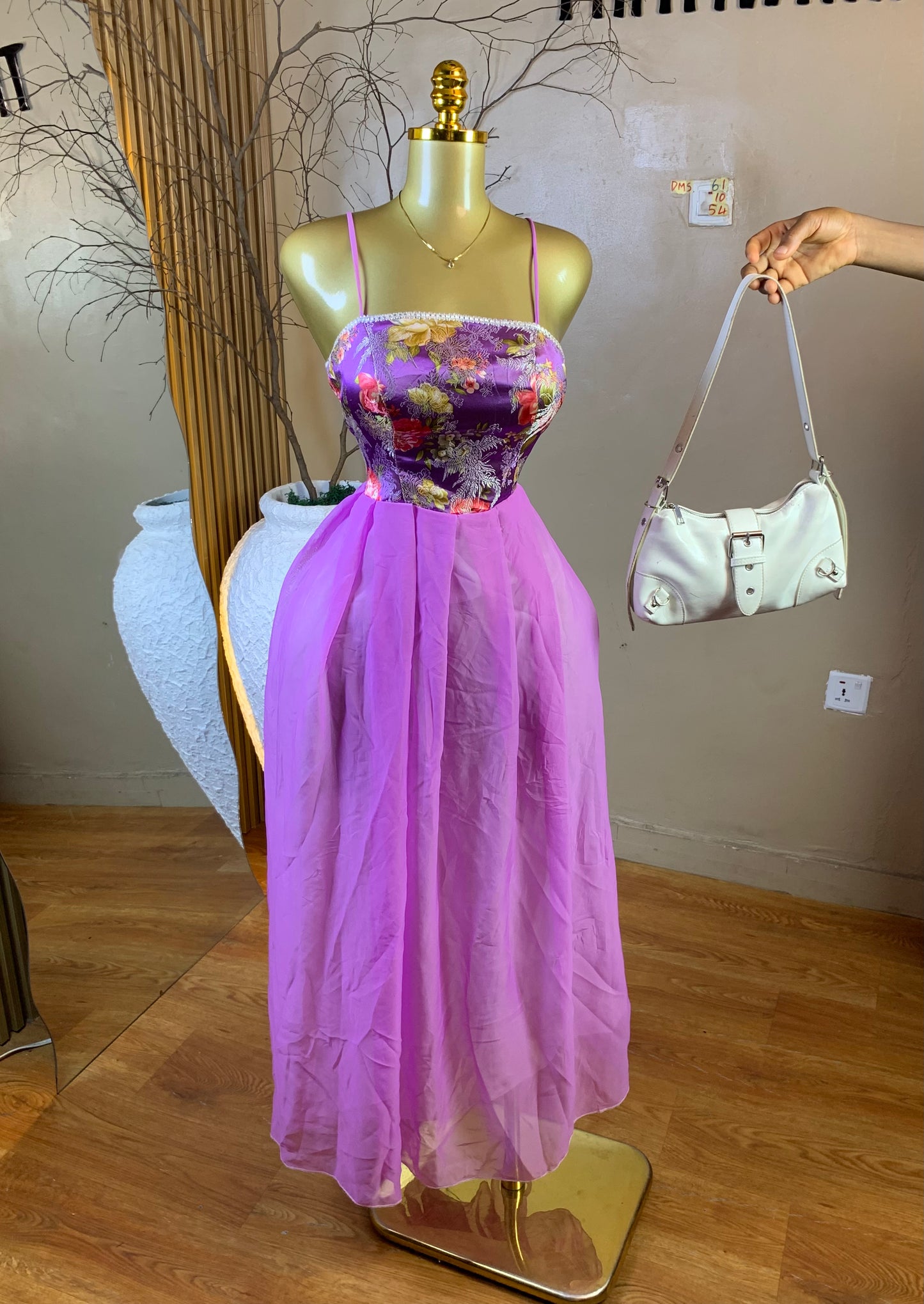 DAMSEL61 SIZE10 Length54 chiffon dress