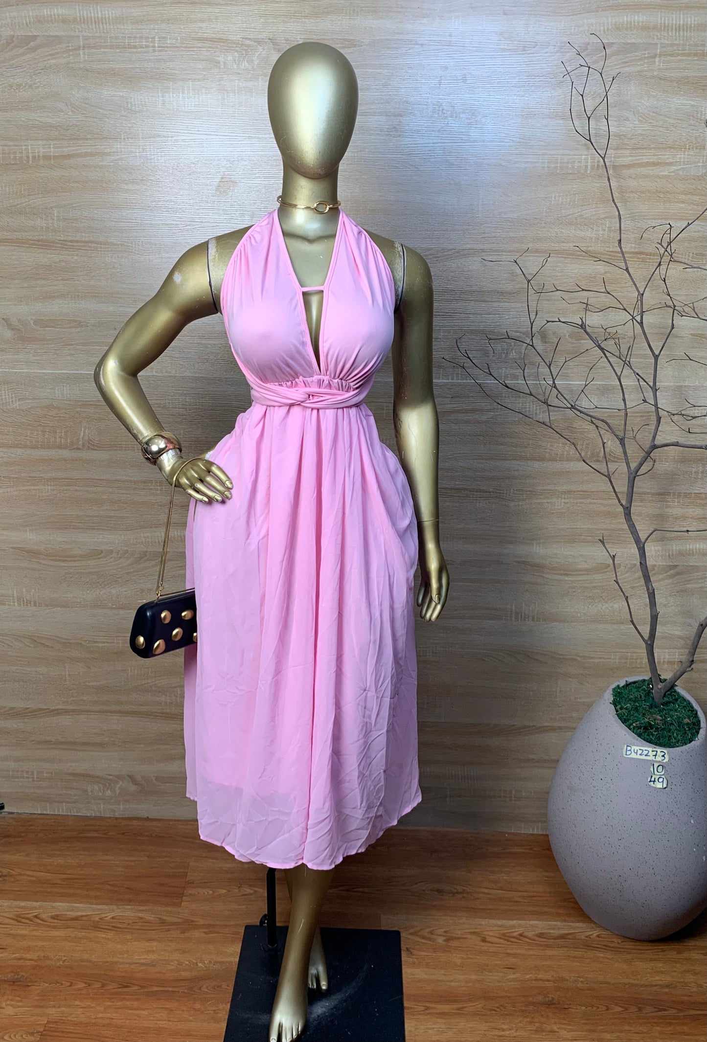 SIZE10 BUZZ73 PINK DRESS Length49