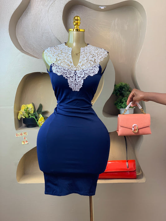 BOB15 SIZE6 Navy blue DRESS Length39