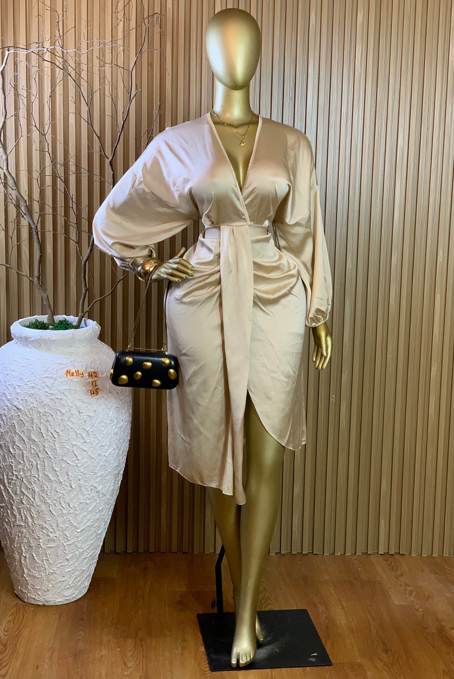 NELLY42 SIZE12 Length45 champagne gold dress