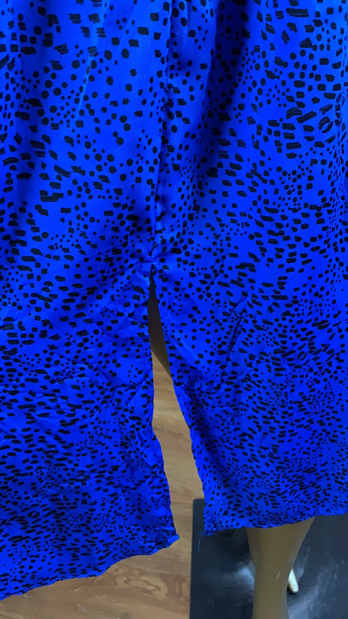 BOLU8 SIZE10 Length47 blue&black dress