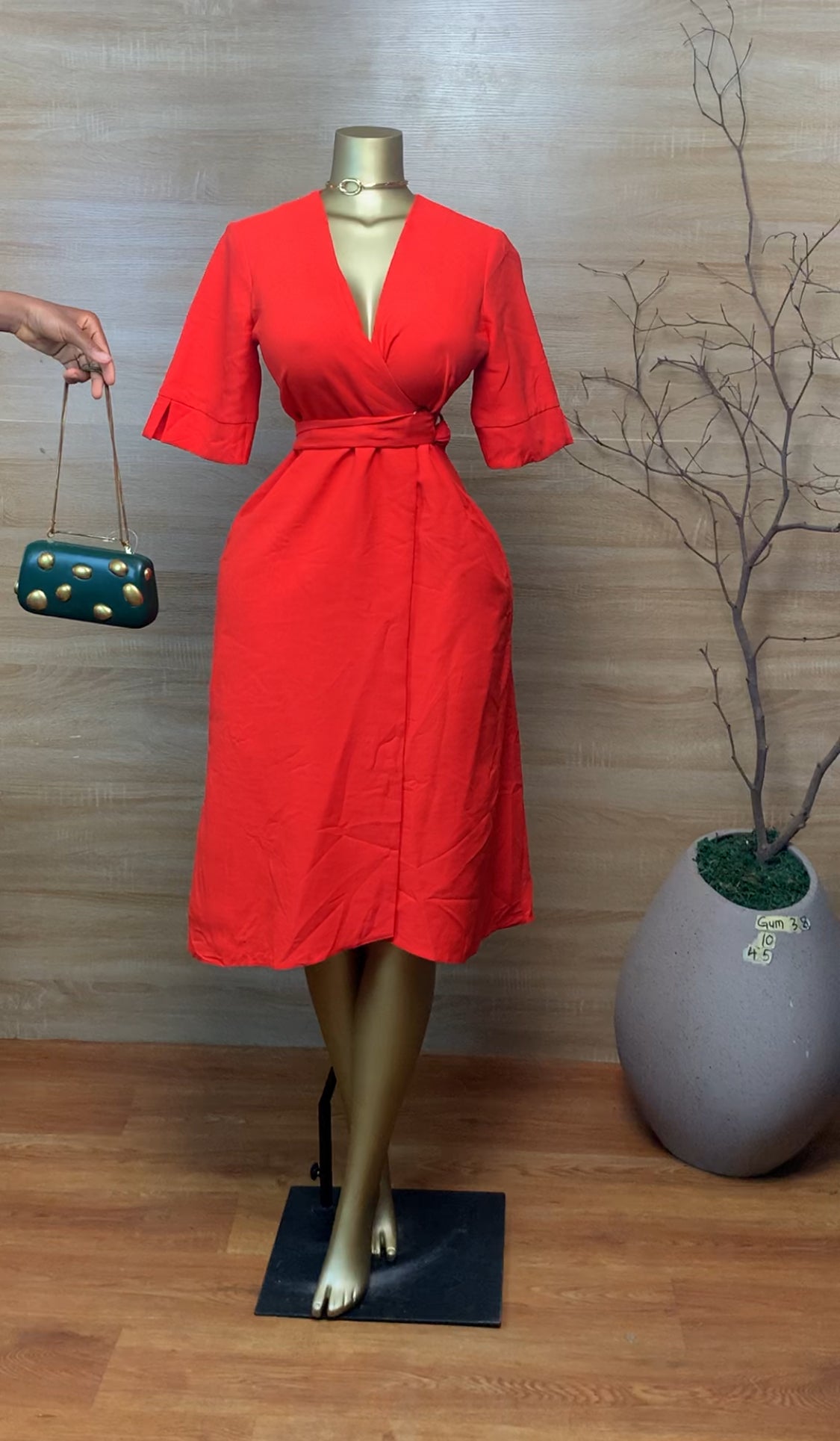 GUM38 SIZE10 Vibrant Red DRESS Length45