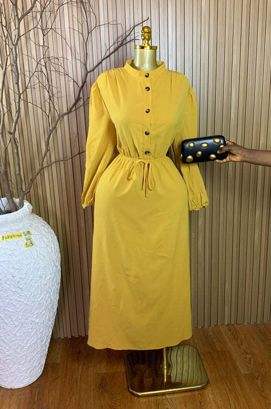 1WALK-IN29 SIZE14 Length53 Yellow dress