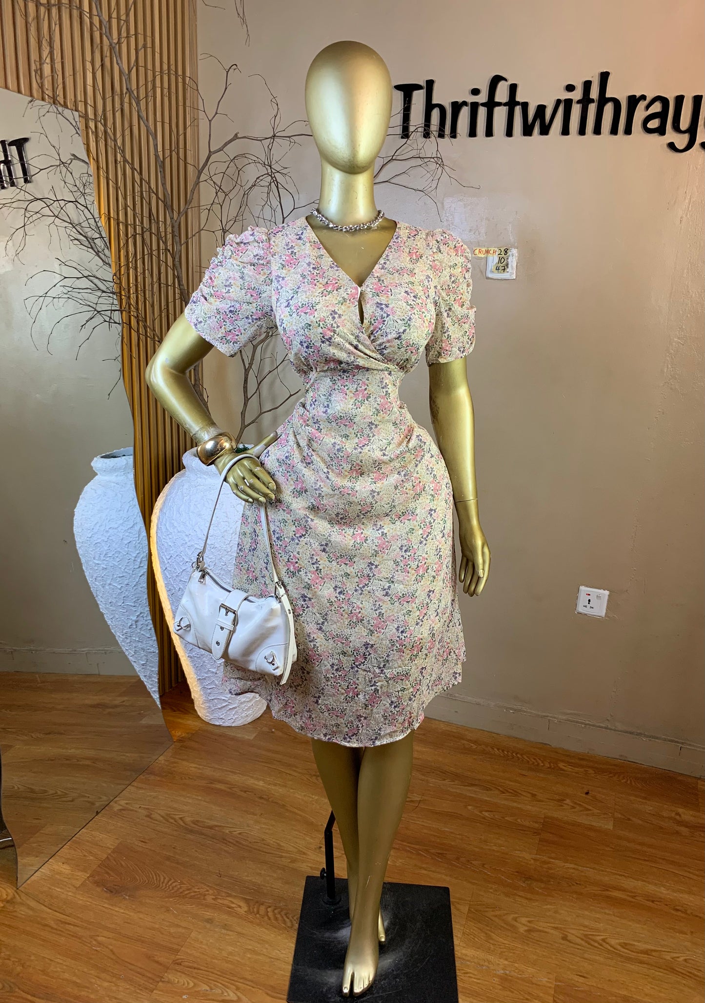 CRUNCH28 SIZE10 Length47 chiffon dress