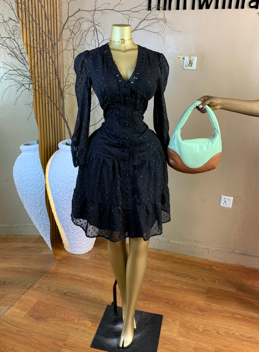 MINA2 SIZE6/8 Length42 black dress
