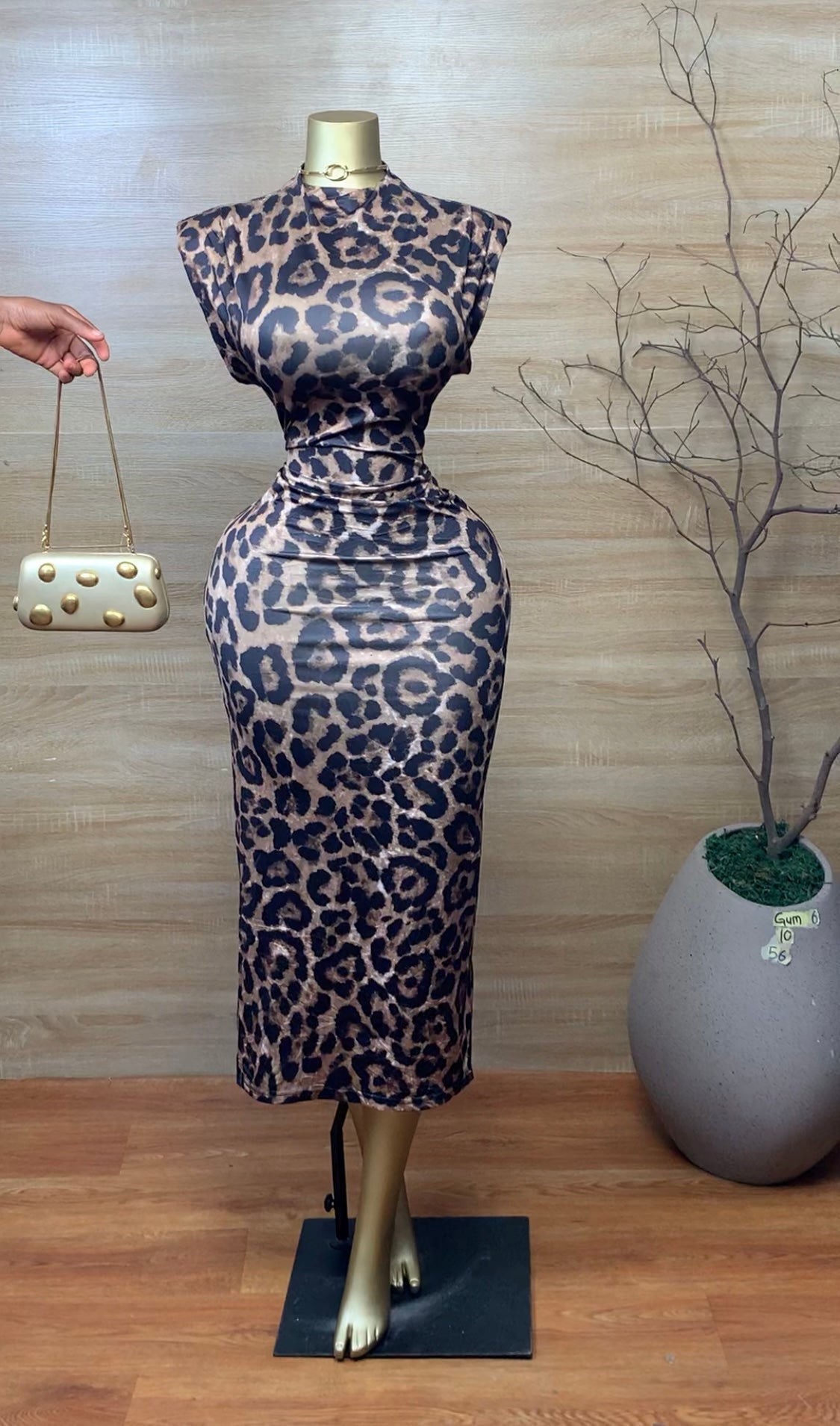 SIZE10 GUM6 Animal Print DRESS Length56
