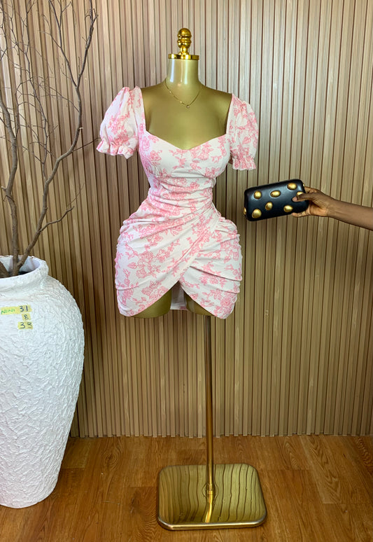 NINI31 SIZE8 Length33 floral dress