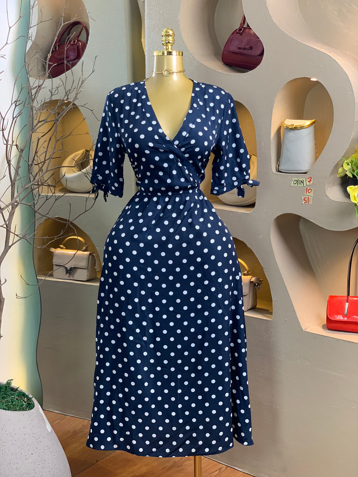 OYIN7 SIZE10 Polka dot DRESS Length51
