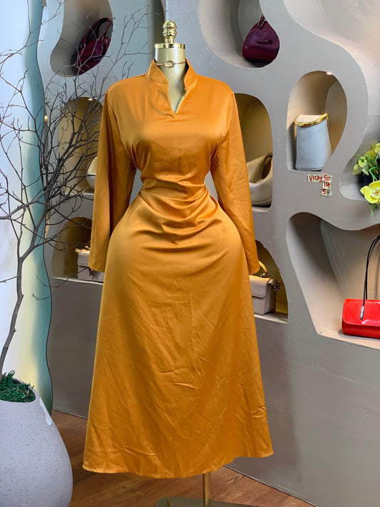 VICKY50 SIZE14 yellow DRESS Length58