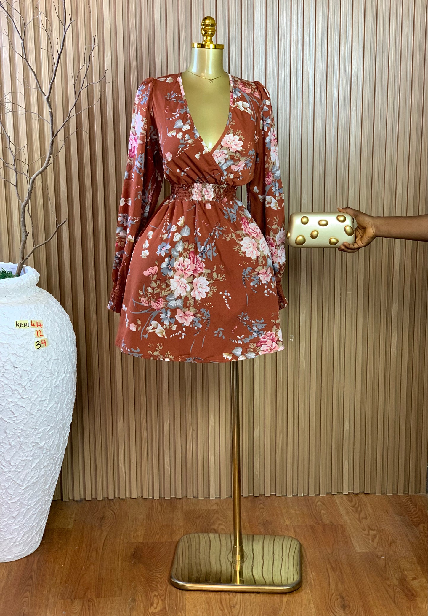 KEMI44 SIZE12 Length34 floral dress